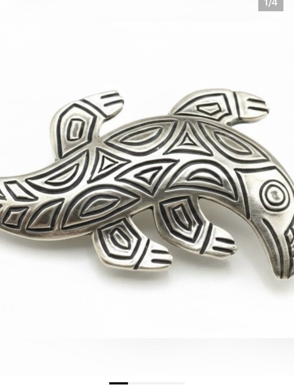 James Avery 925 Brooch , Engraved Geometric Motif from his Creatures Collection